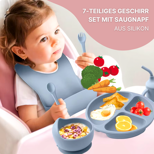 Silikon-Essgeschirr mit Saugnapf – für entspannte Mahlzeiten ohne Chaos!